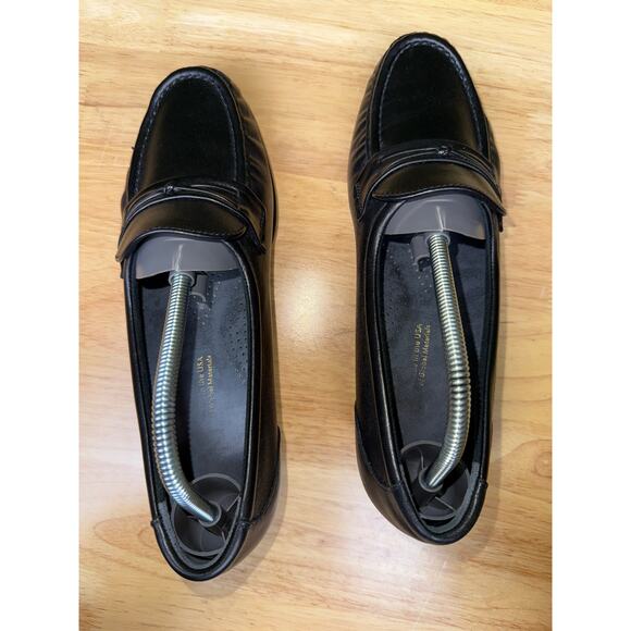 SAS San Antonio Shoes Easier Slip On Loafers Wedge‎ Heel Leather Black Womens 8 - Picture 7 of 11